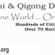 Banner des World Tai Chi QiGong Day unter dem Motto "One World... One Breath", hundreds of Cities, over 70 Nations